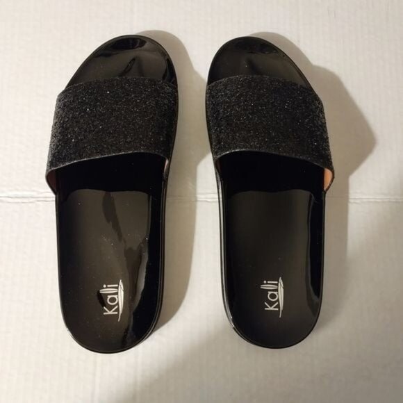Kali Women's Black Glitter Slide Sandals Size 10- Comfortable Casual Shoes-NEW - Picture 4 of 9